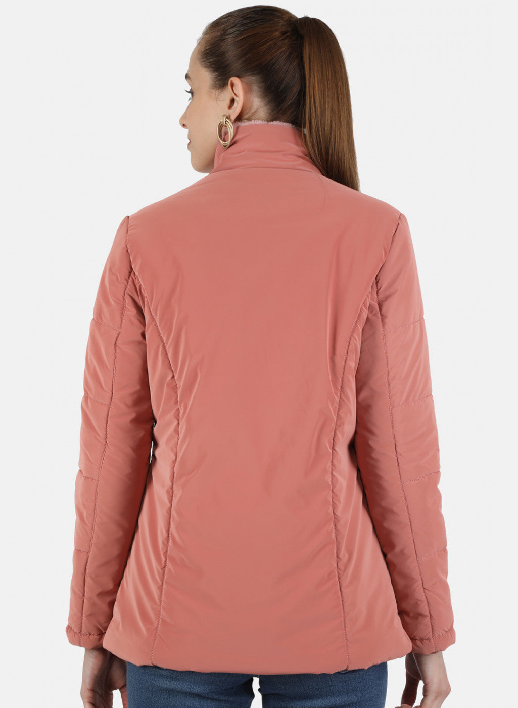 Women Pink Solid Jacket