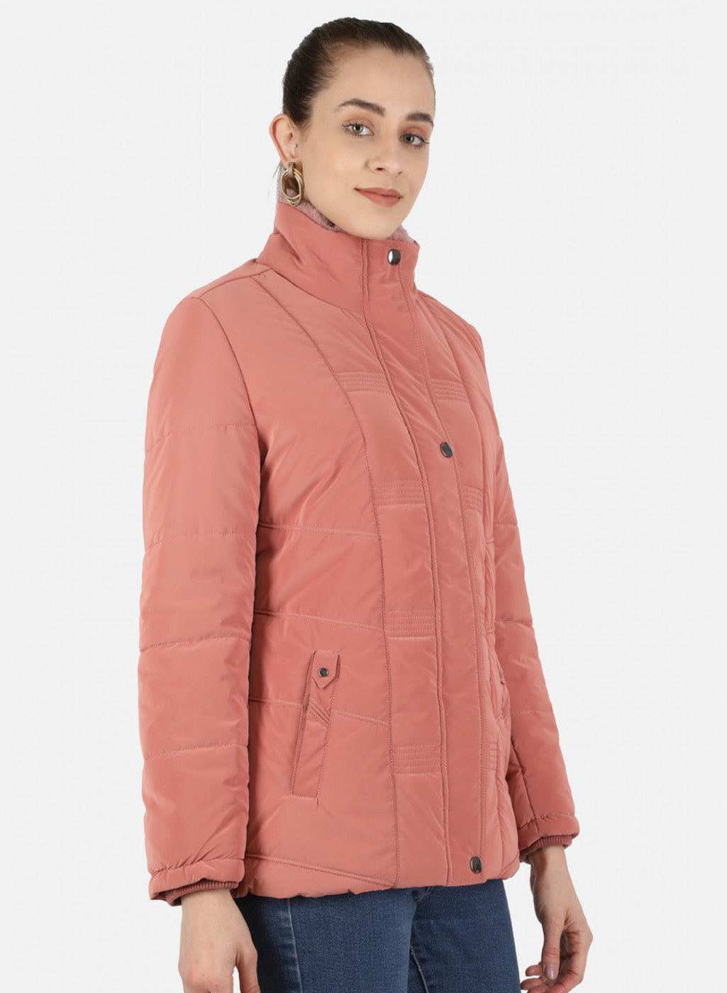 Women Pink Solid Jacket