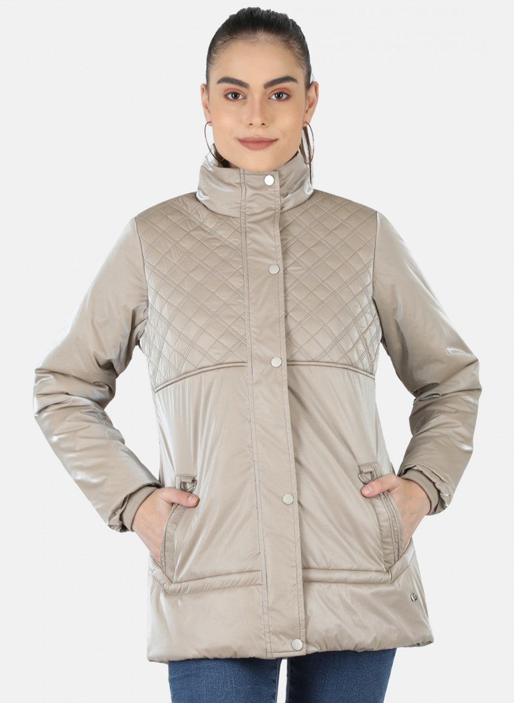 Women Beige Solid Jacket