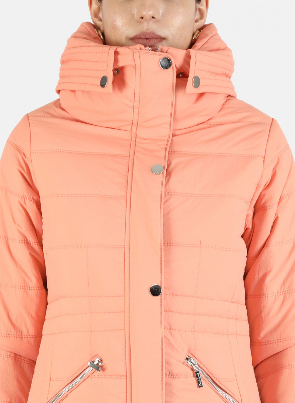 Women Peach Solid Jacket