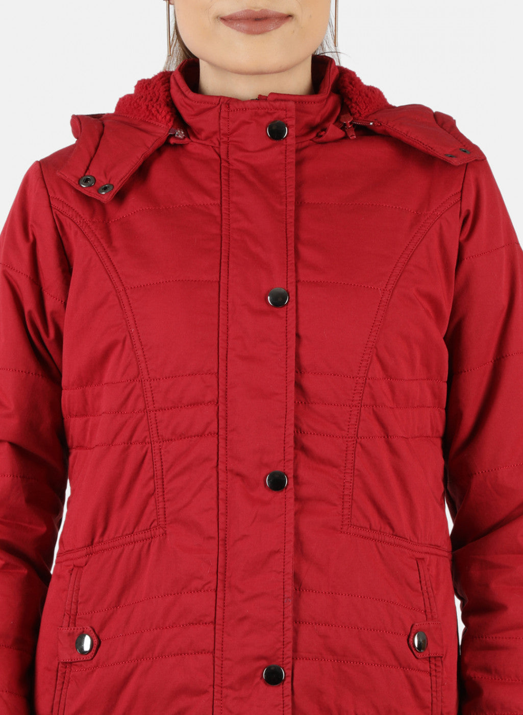 Women Red Solid Jacket