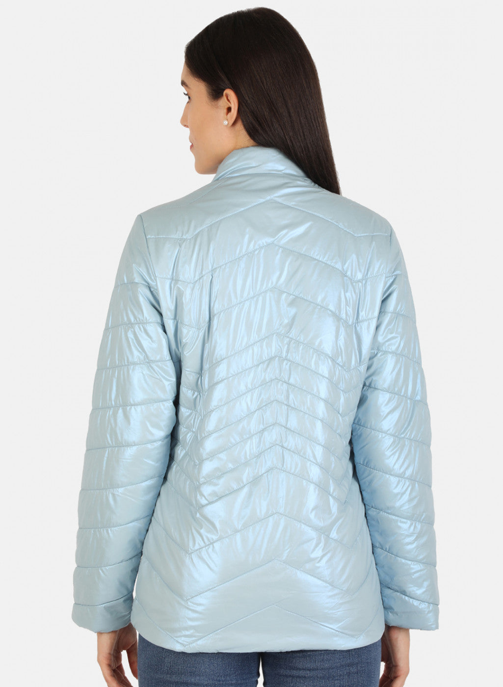Women Blue Solid Jacket