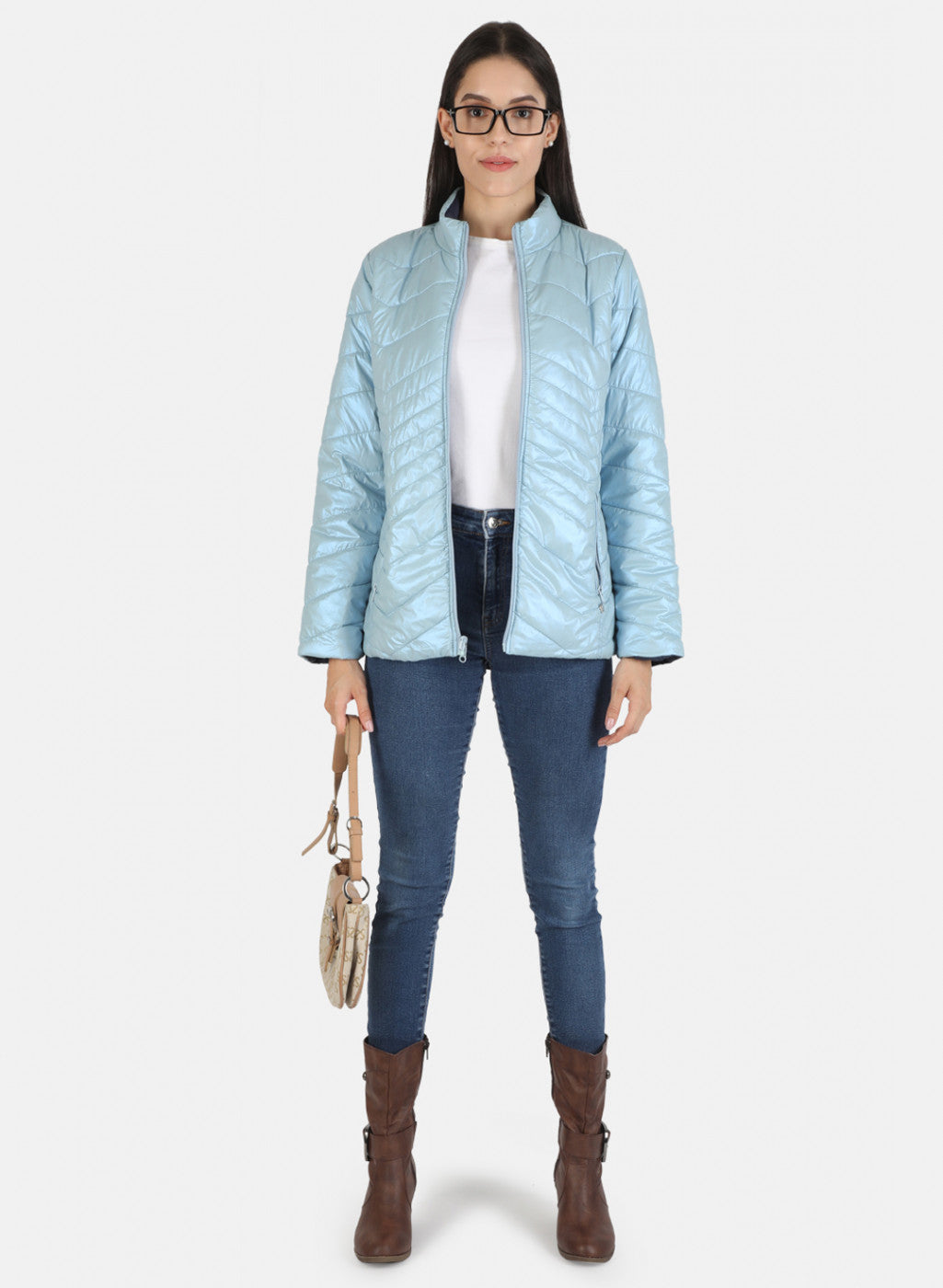 Women Blue Solid Jacket