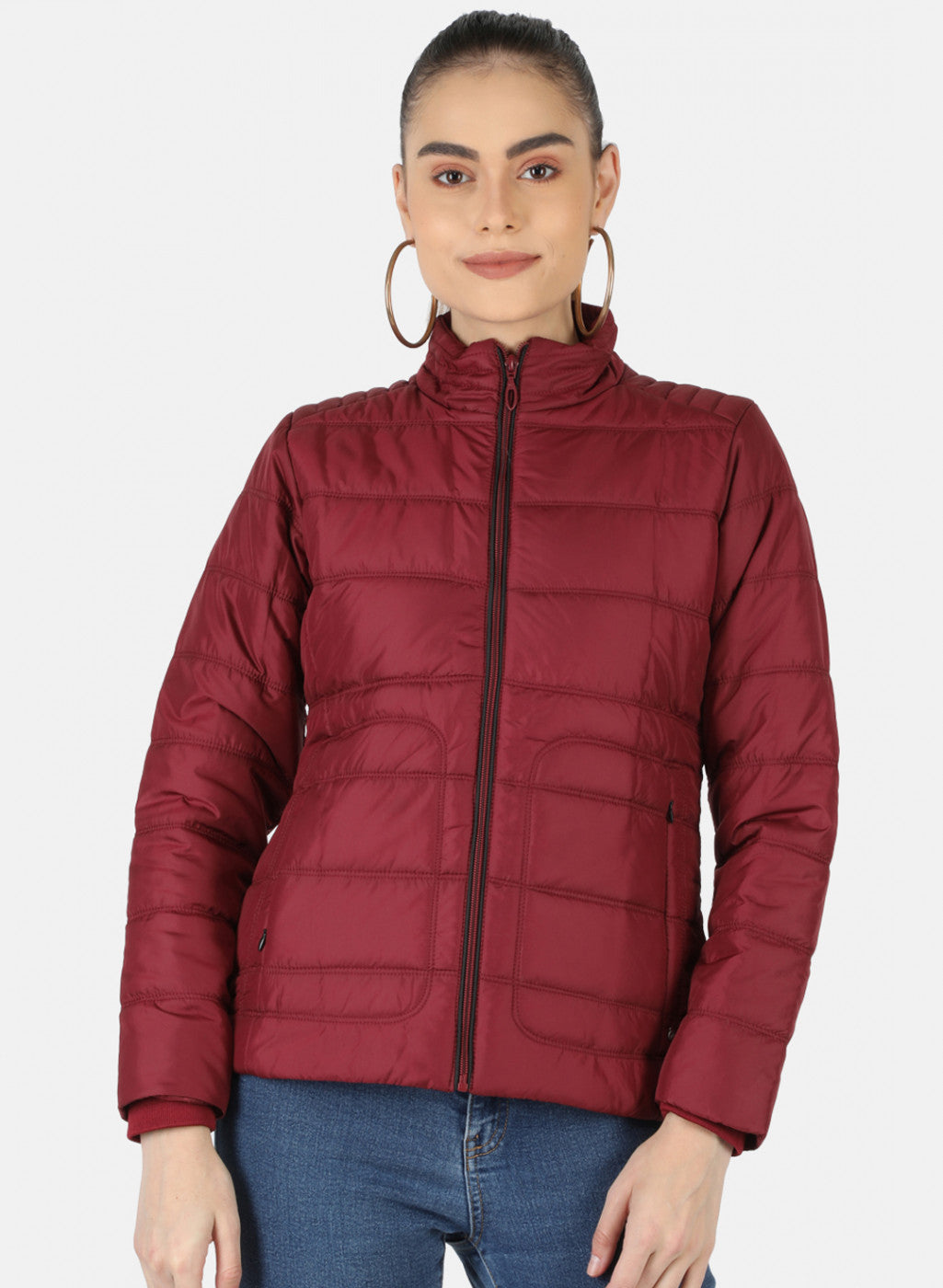 Women Purple Solid Jacket