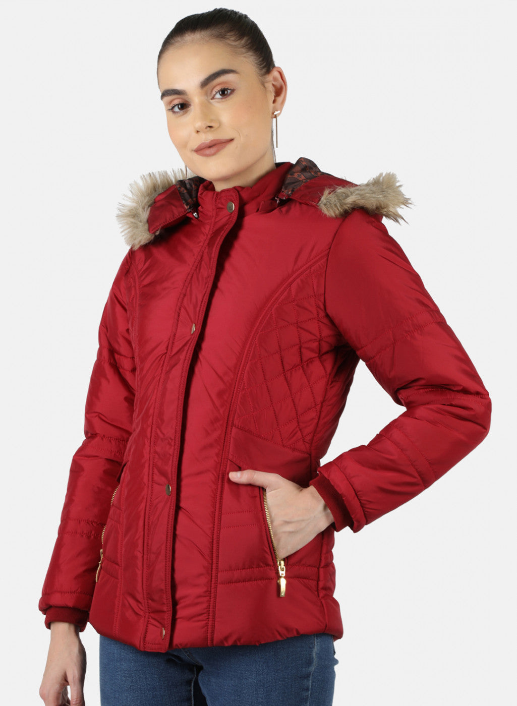Women Red Solid Jacket