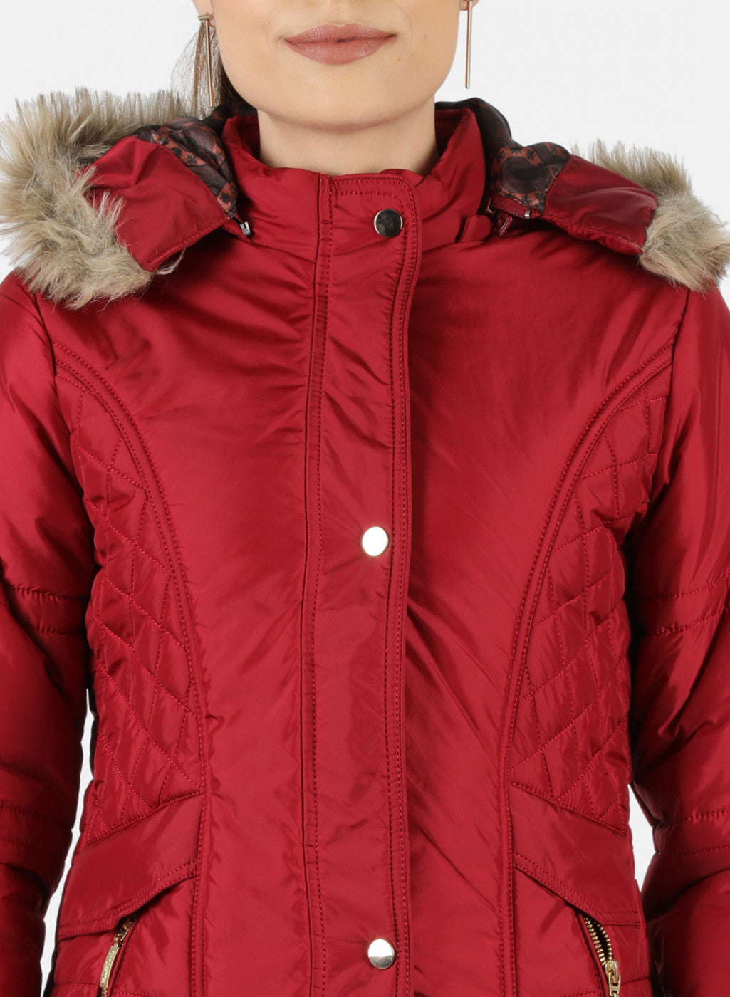 Women Red Solid Jacket