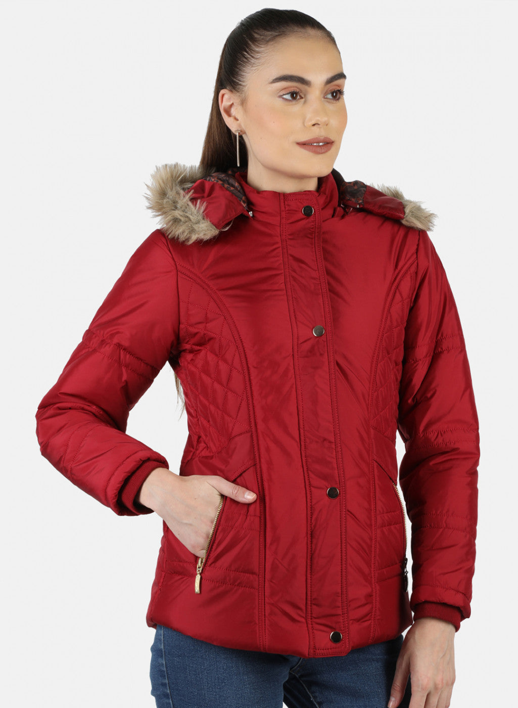 Women Red Solid Jacket