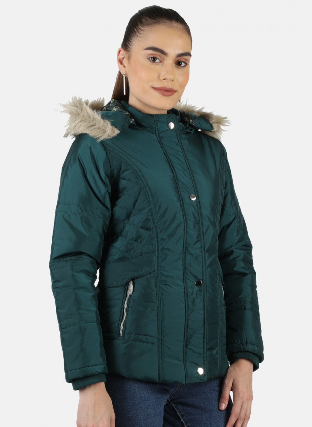 Women Green Solid Jacket