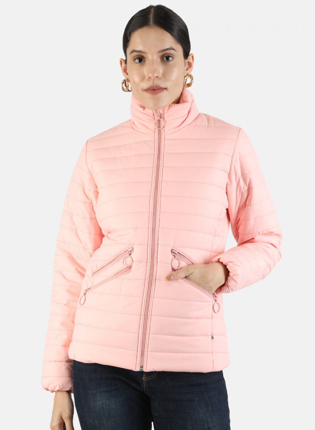 Women Pink Solid Jacket