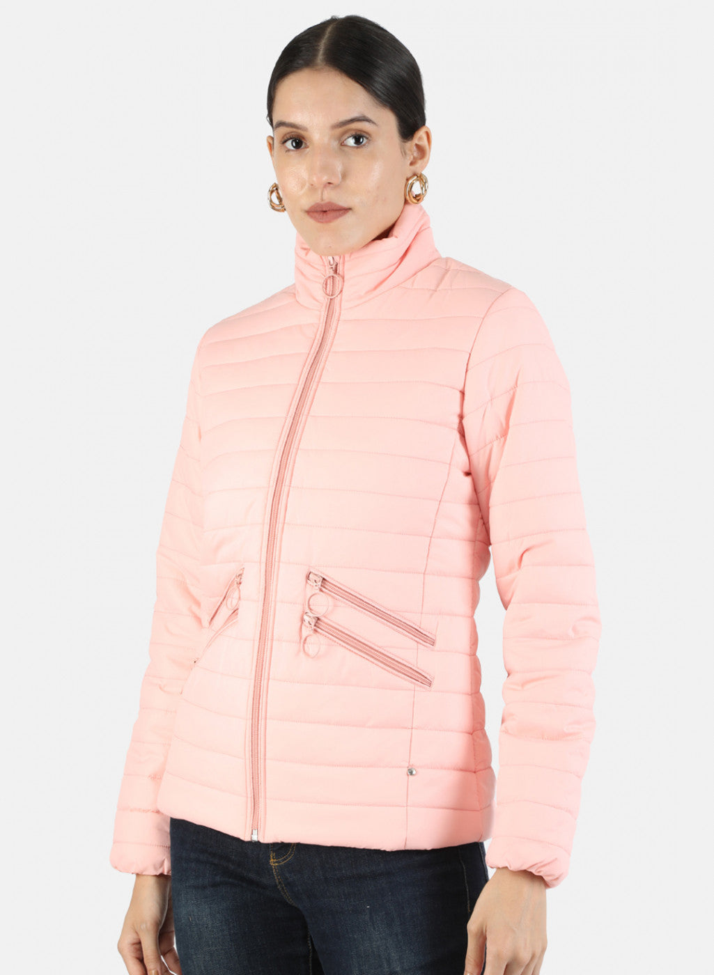 Women Pink Solid Jacket