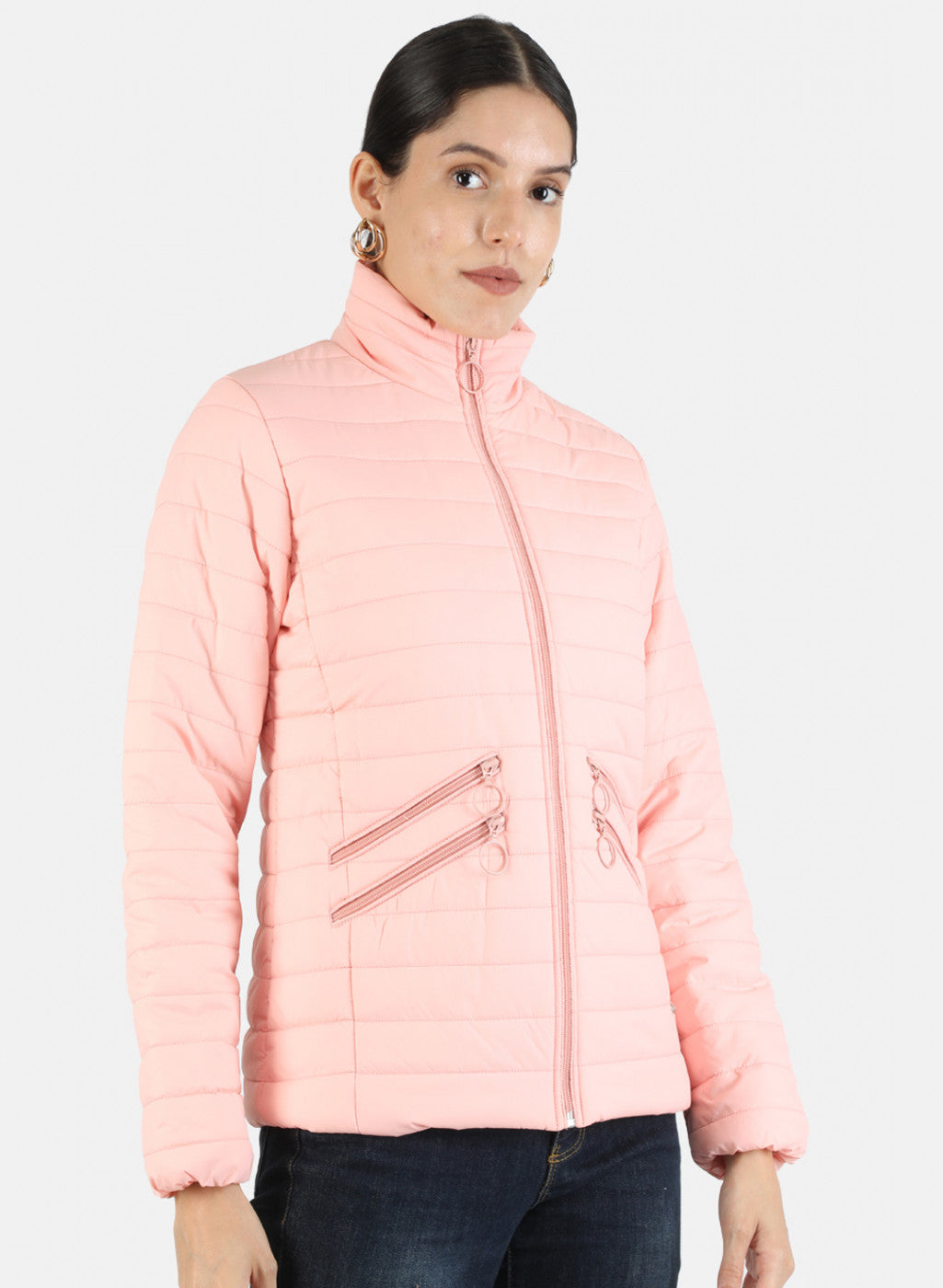 Women Pink Solid Jacket