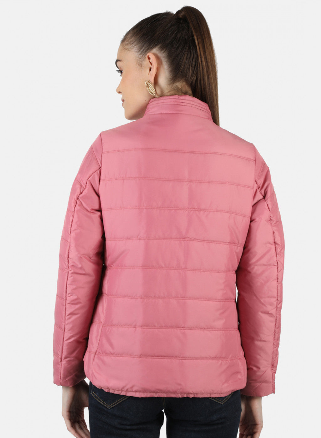 Women Pink Solid Jacket