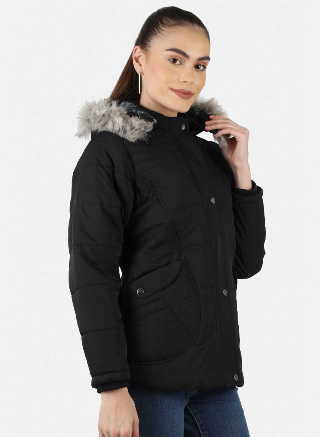 Women Black Solid Jacket