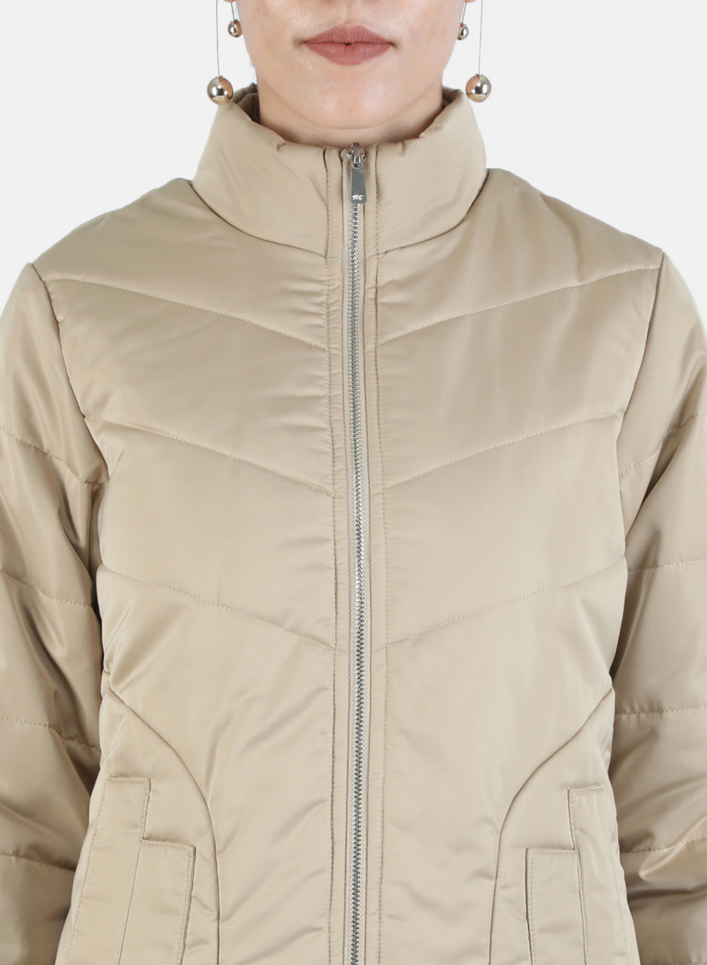 Women Beige Solid Jacket