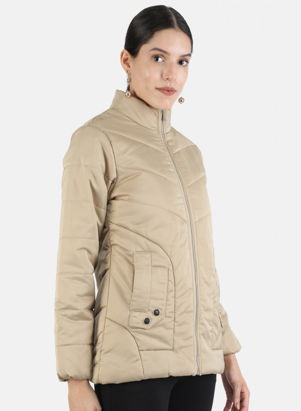 Women Beige Solid Jacket