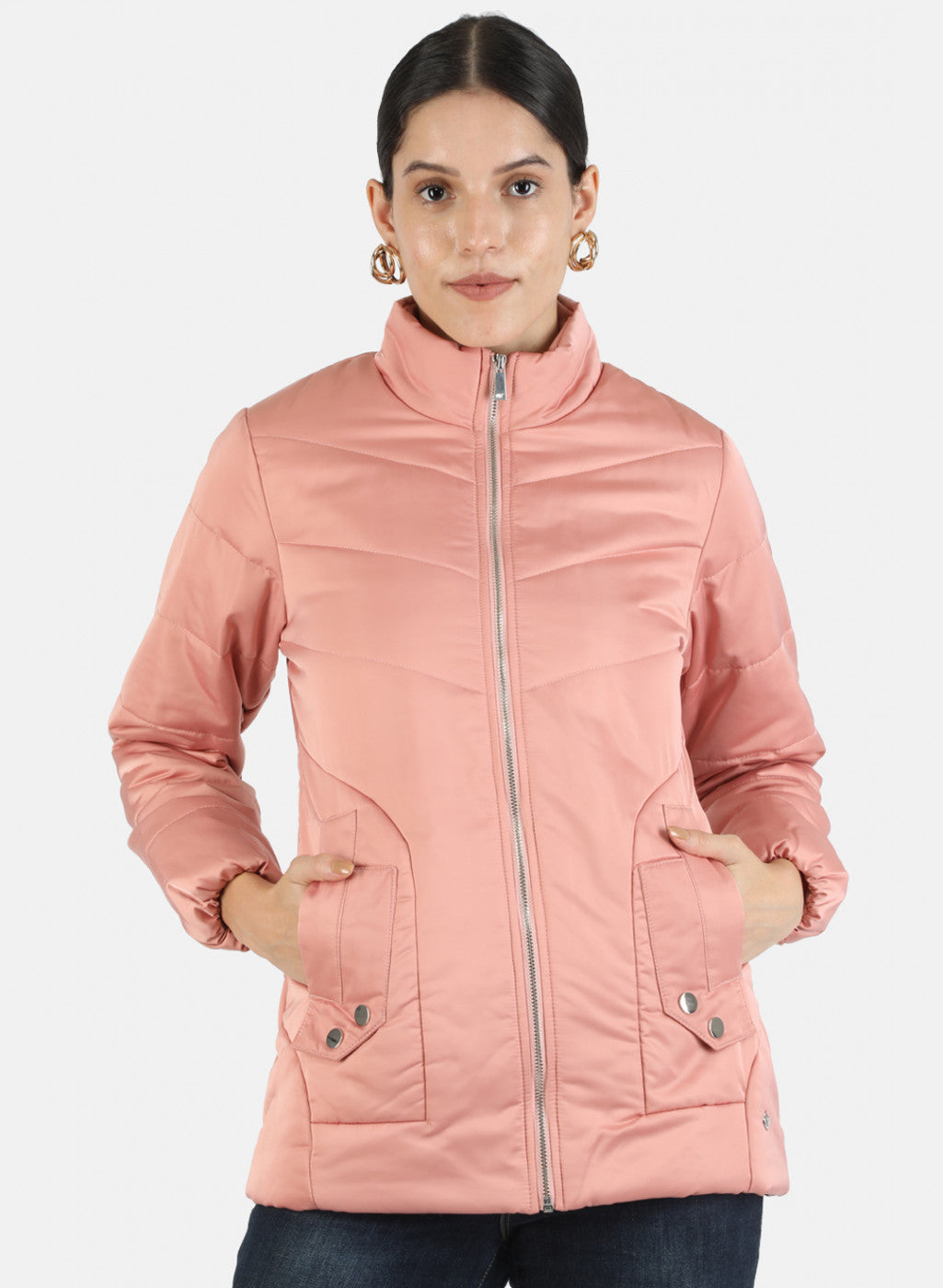 Women Pink Solid Jacket
