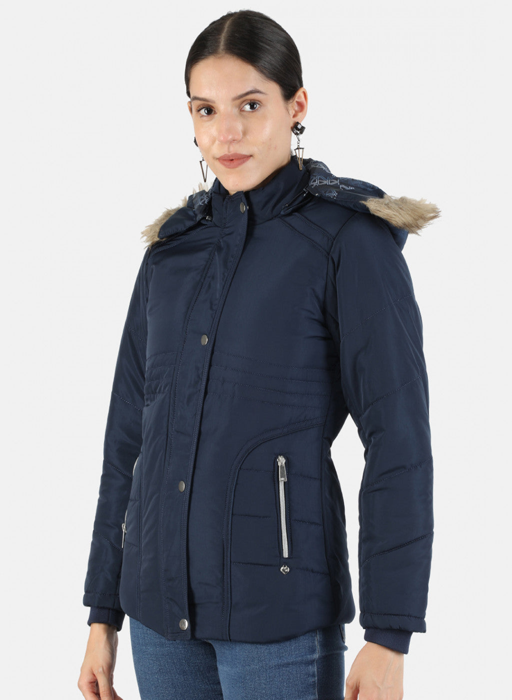 Women Blue Solid Jacket