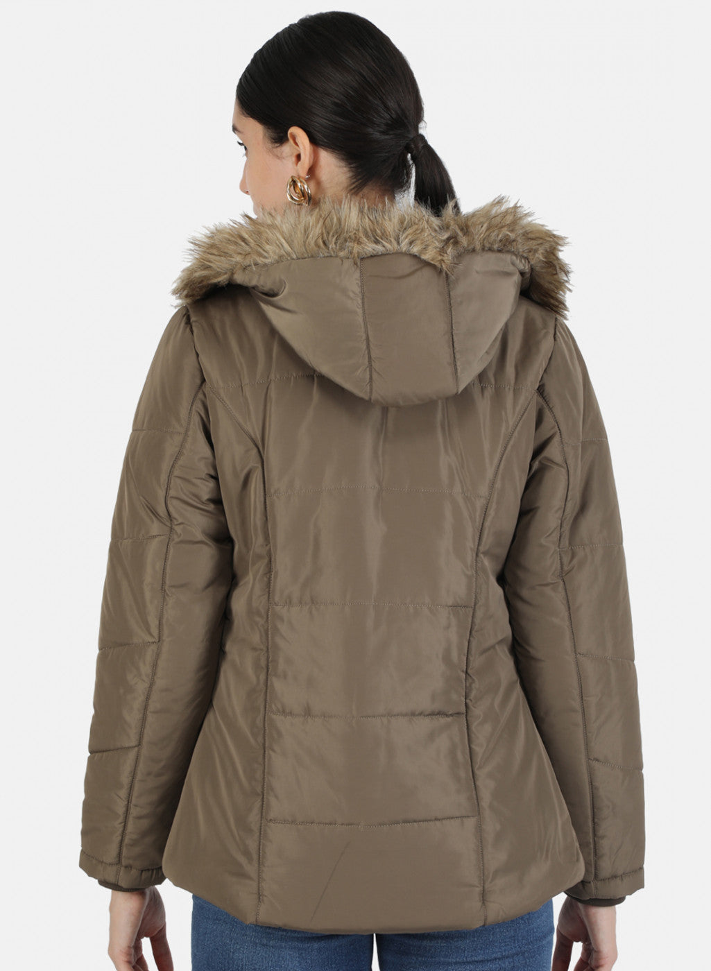 Women Brown Solid Jacket