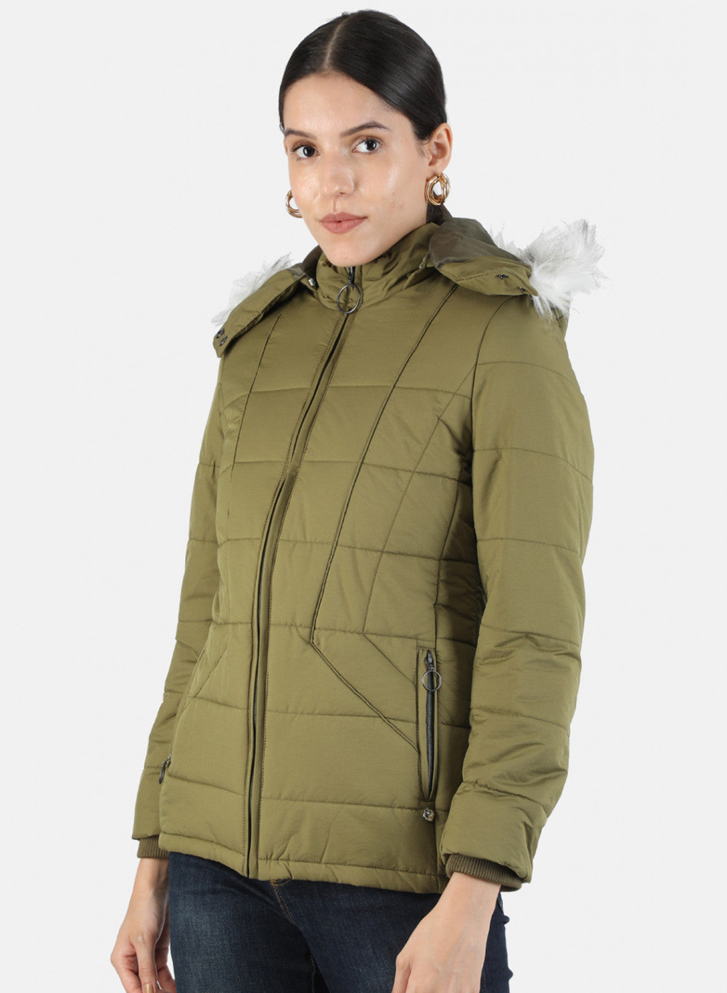 Women Green Solid Jacket