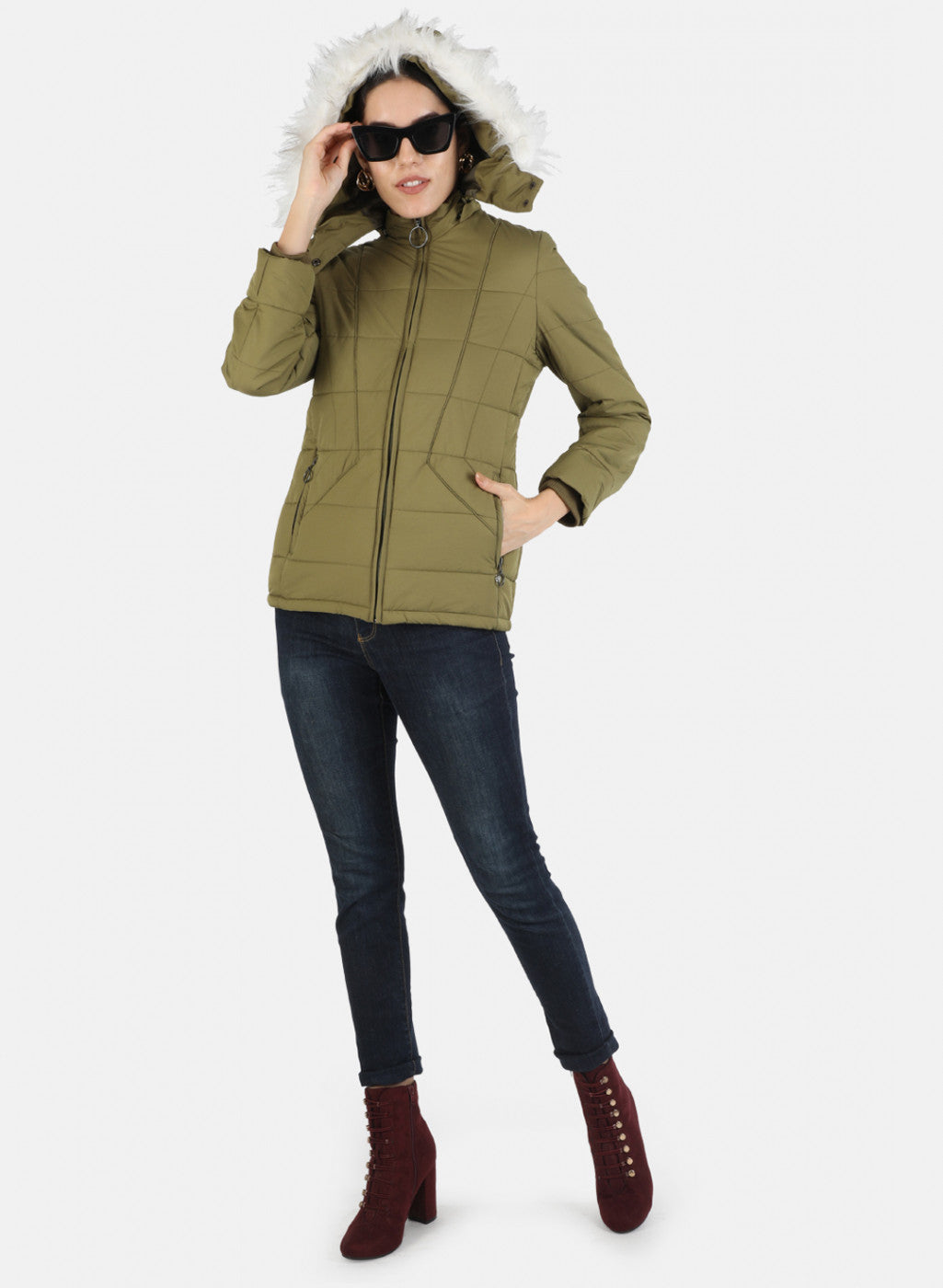 Women Green Solid Jacket