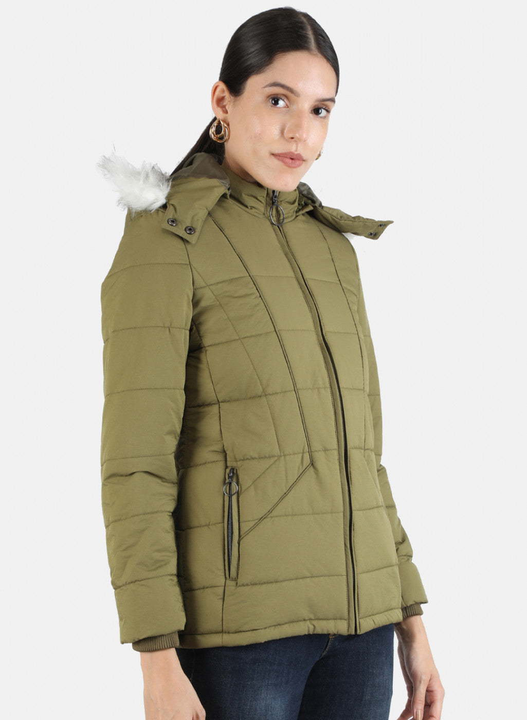 Women Green Solid Jacket