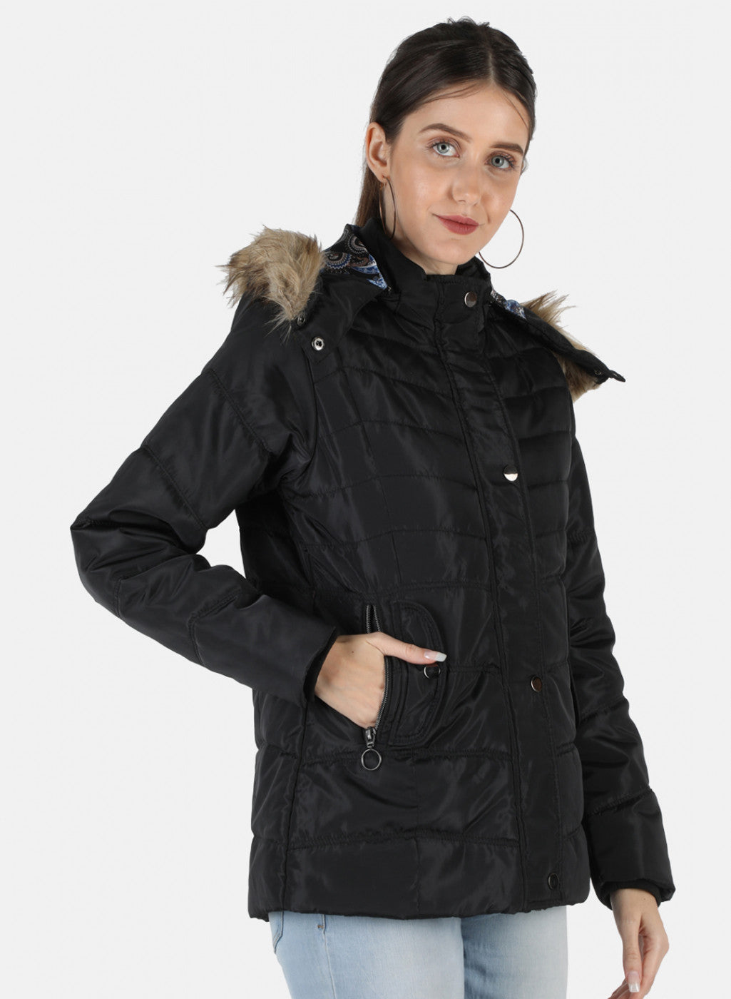 Women Black Solid Jacket