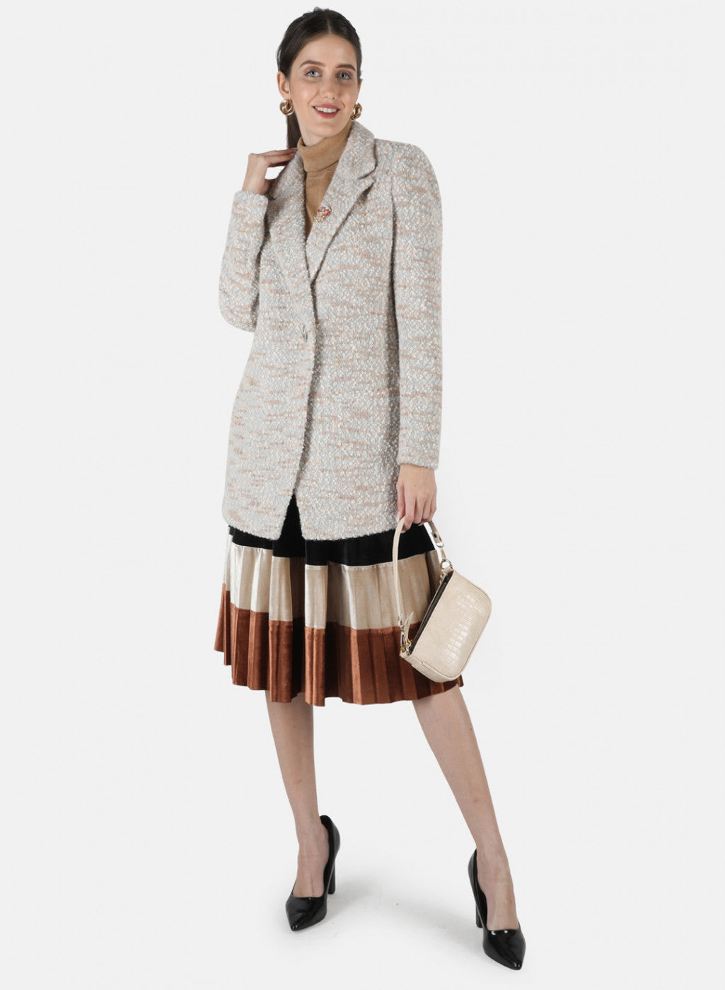 Women Multicolor Jaquard Coat