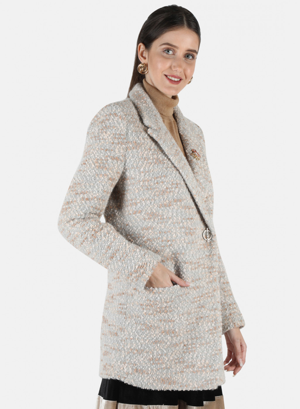Women Multicolor Jaquard Coat