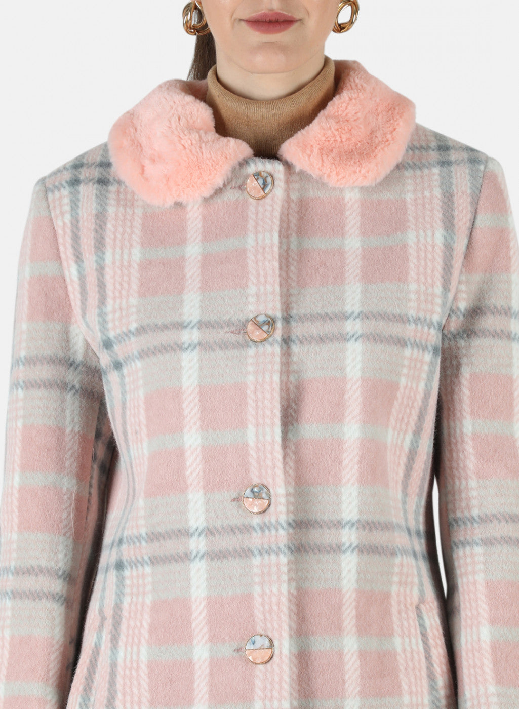 Women Multicolor Check Coat