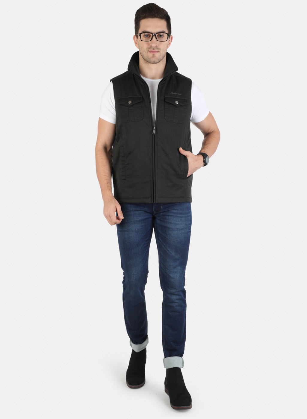 Men Black Solid Jacket