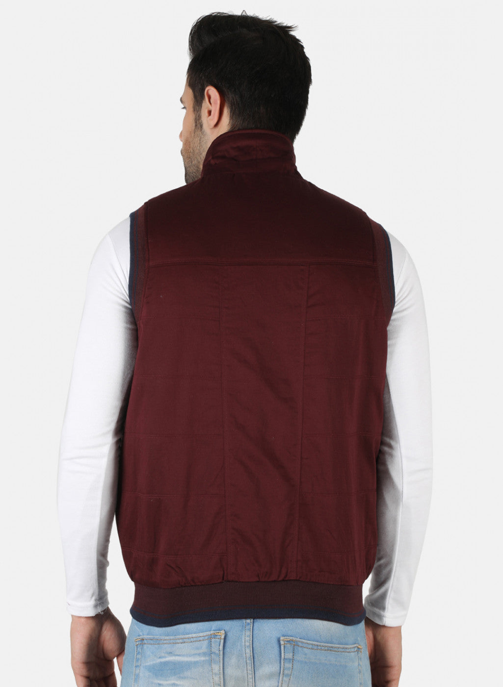 Men Purple Solid Jacket