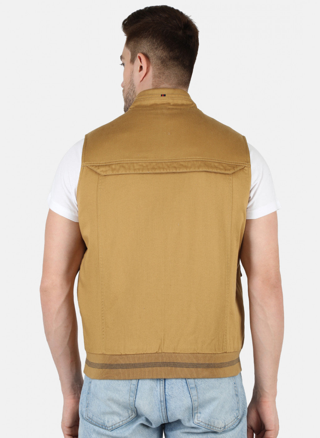 Men Khaki Printed Jacket