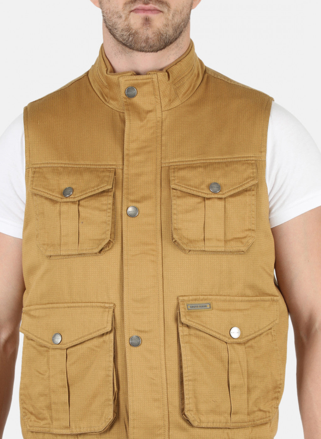 Men Khaki Printed Jacket