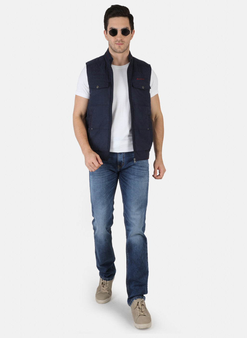 Men NAvy Blue Solid Jacket