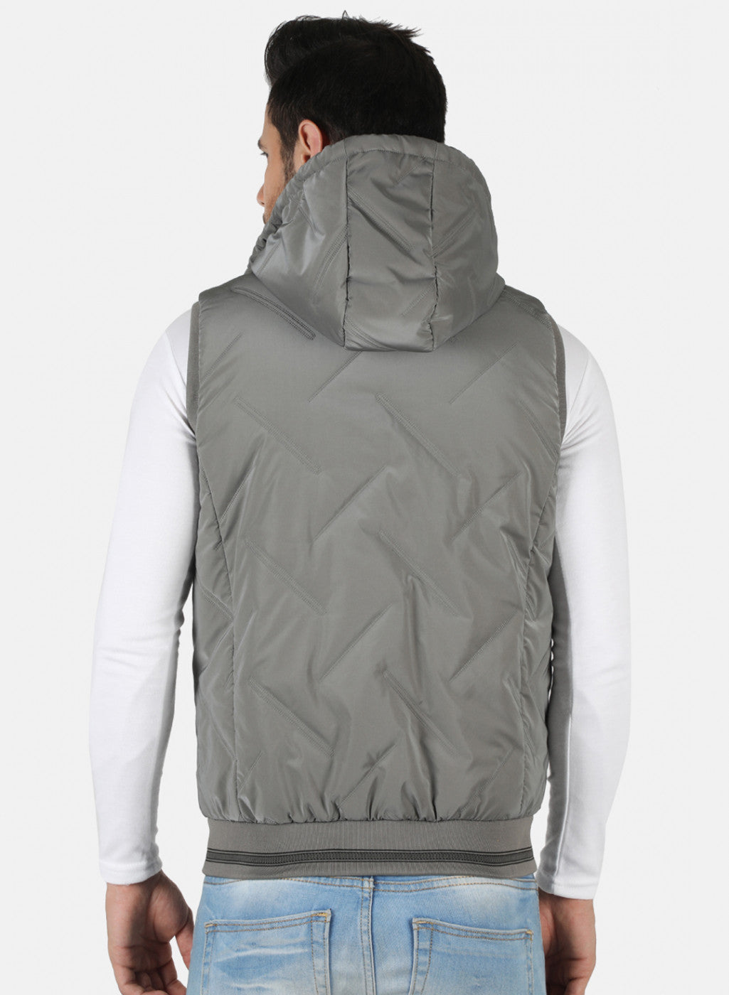 Men Grey Solid Jacket
