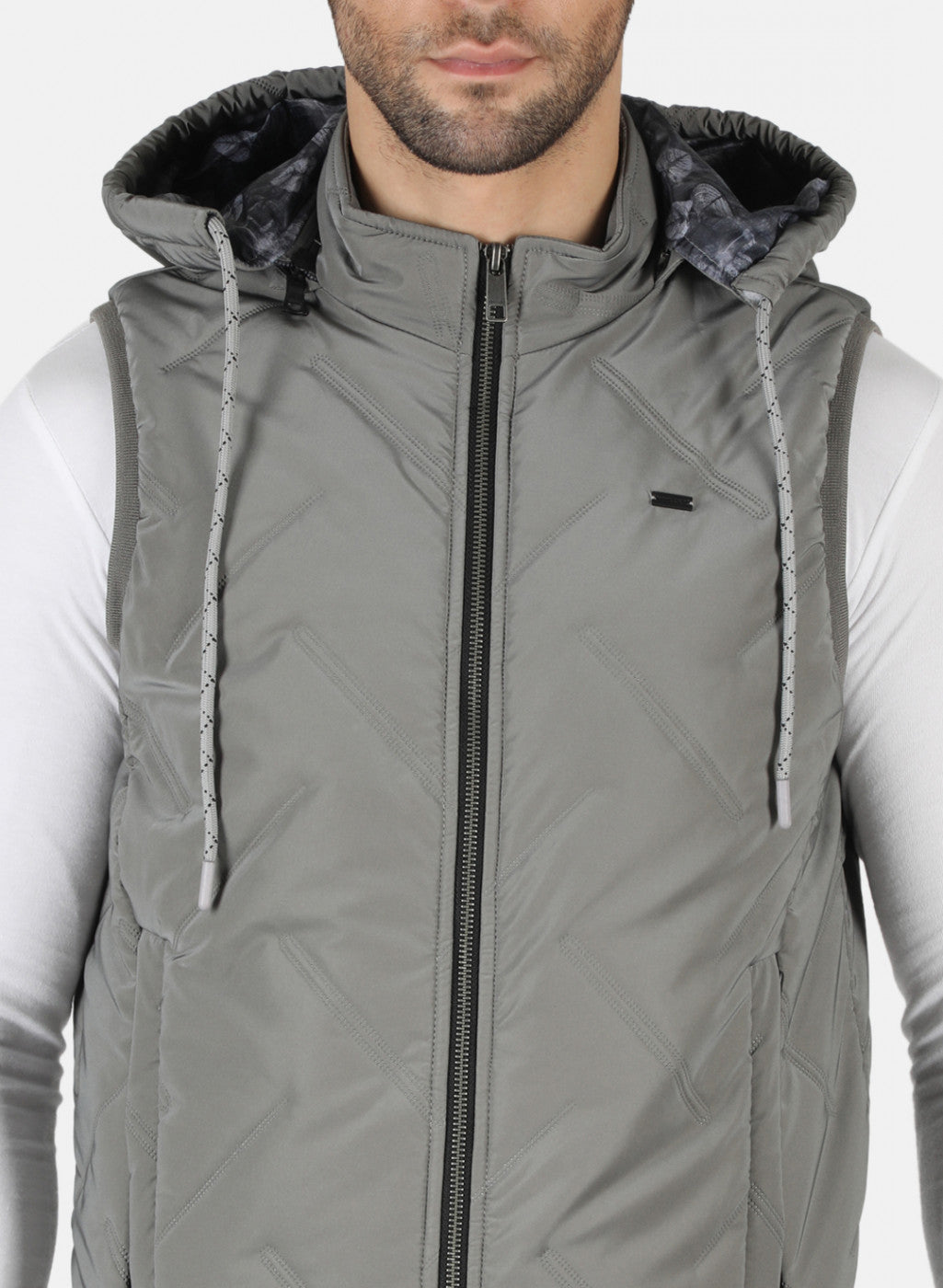 Men Grey Solid Jacket