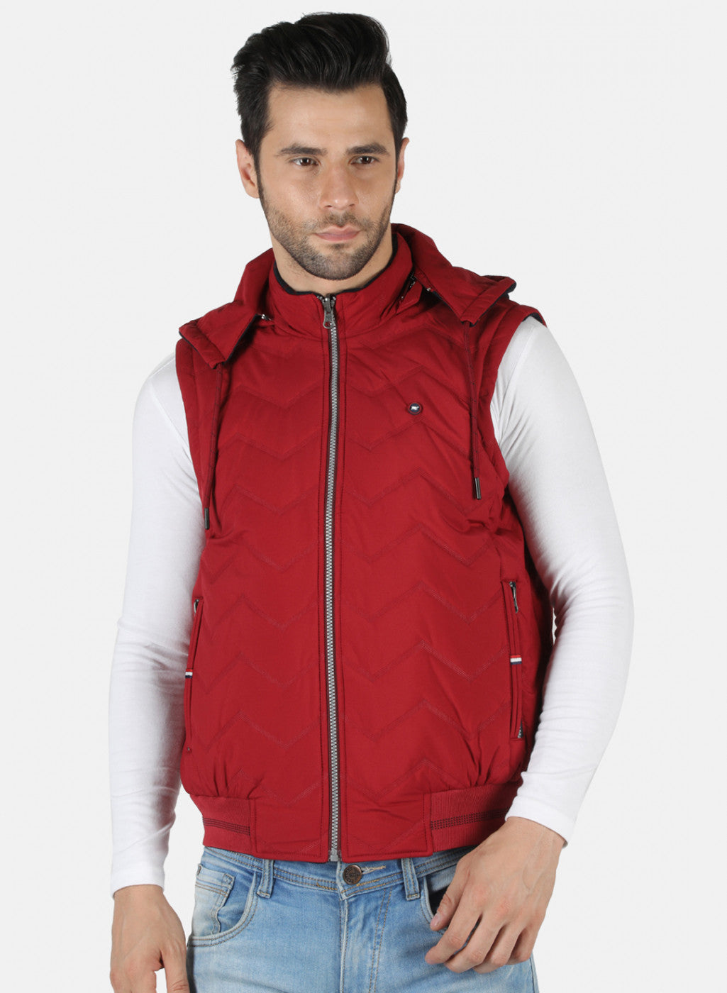 Men Red Solid Jacket