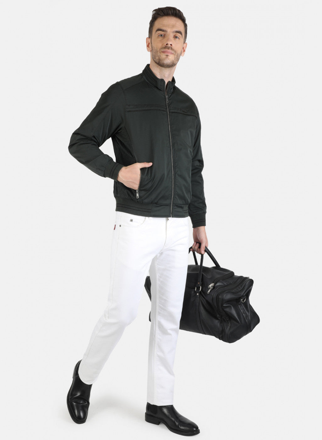 Men Black Solid Jacket