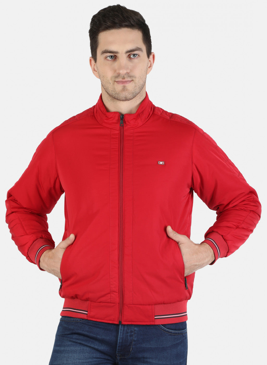Men Red Solid Jacket
