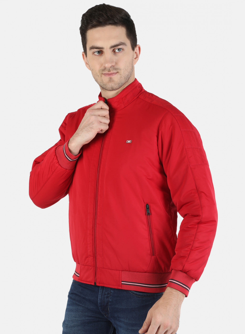 Men Red Solid Jacket