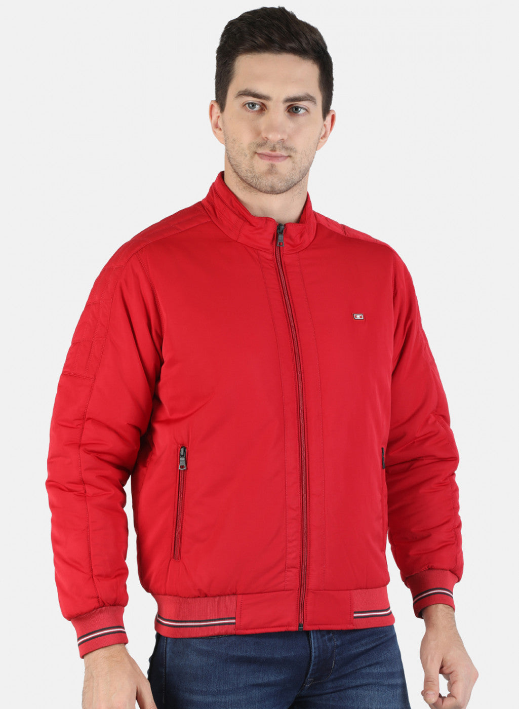 Men Red Solid Jacket