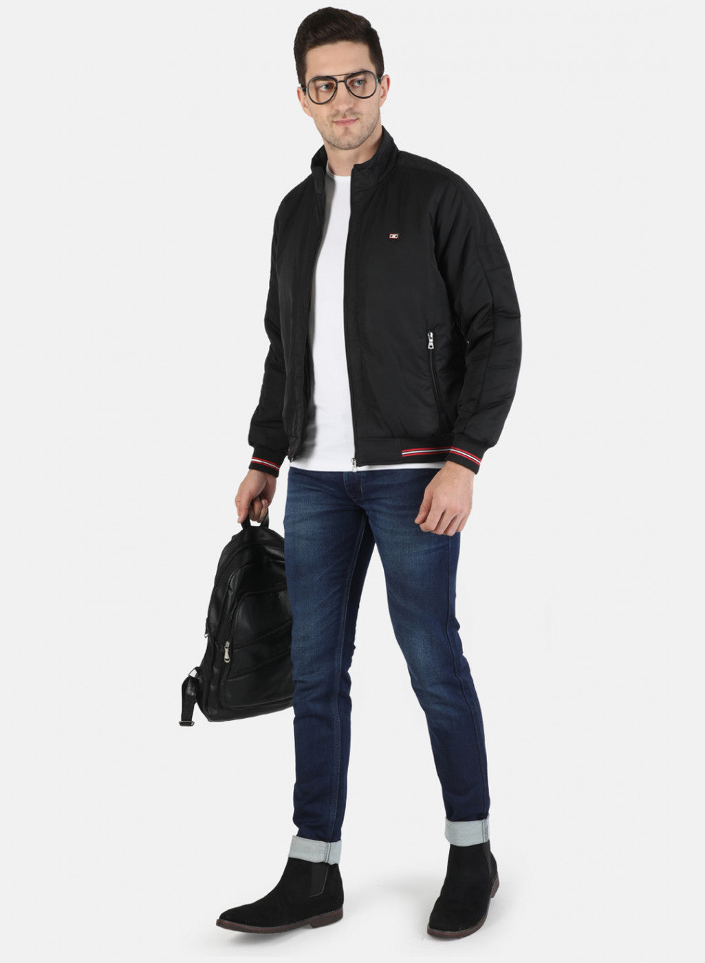 Men Black Solid Jacket