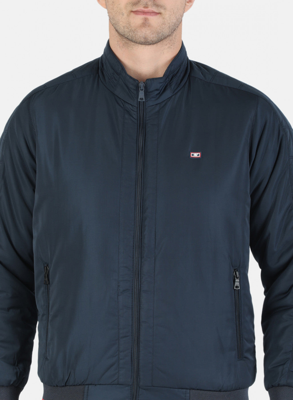 Men NAvy Blue Solid Jacket
