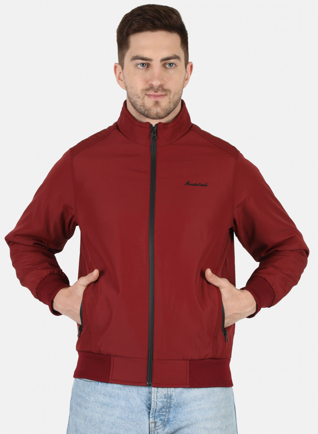Men Red Solid Jacket