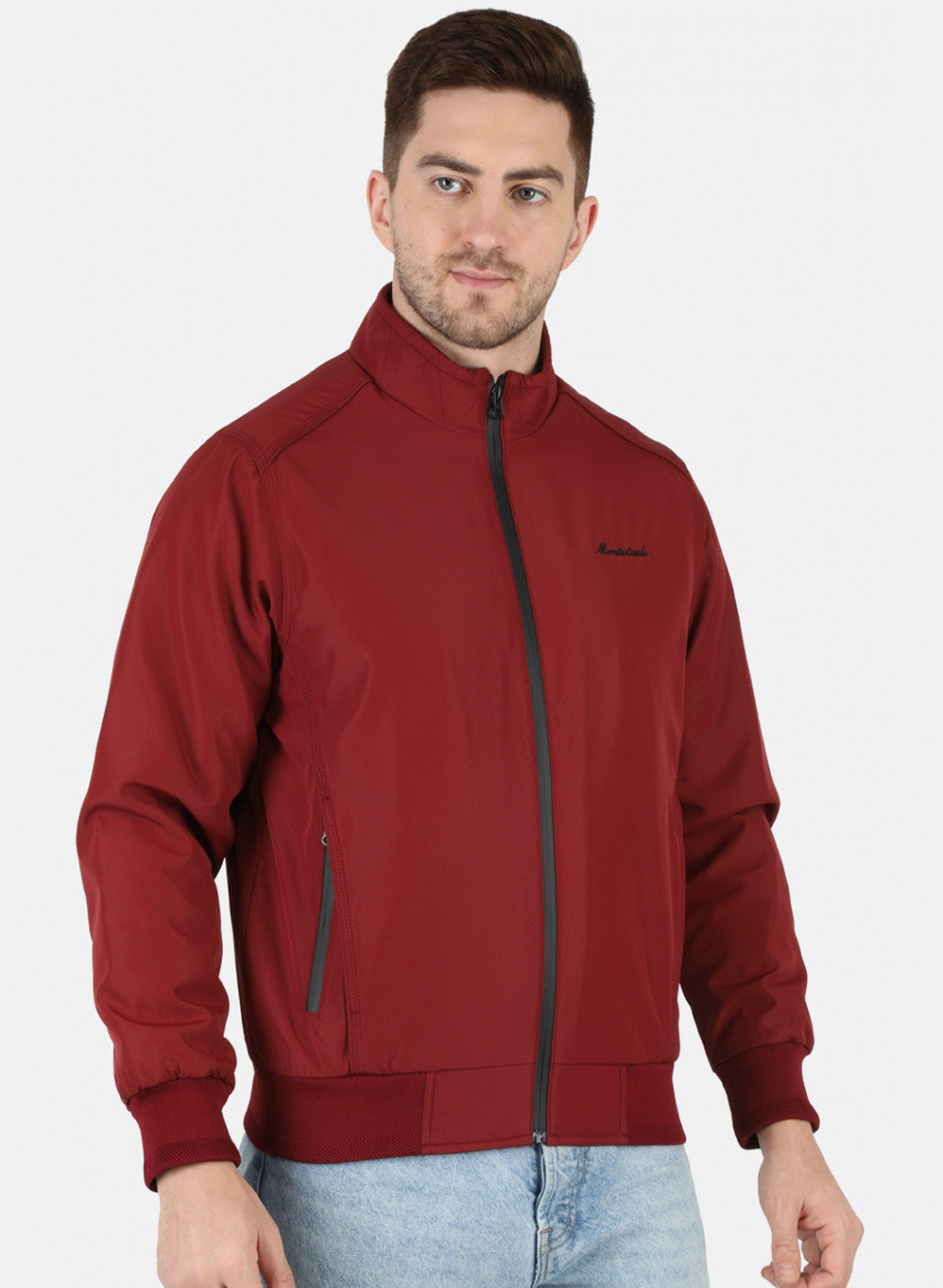 Men Red Solid Jacket