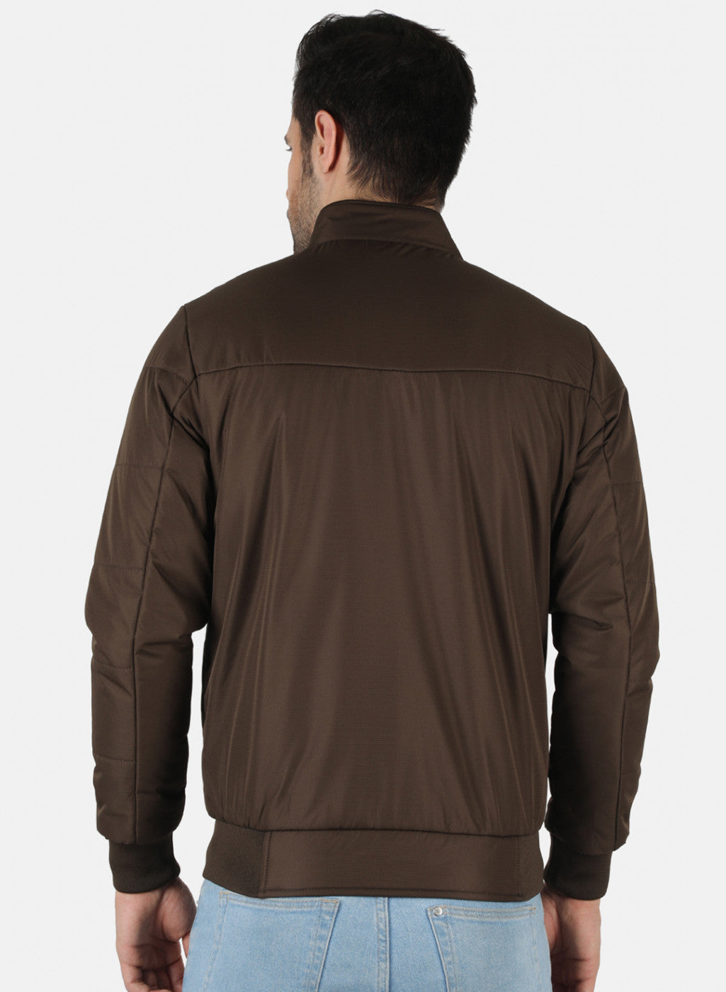 Men Brown Solid Jacket