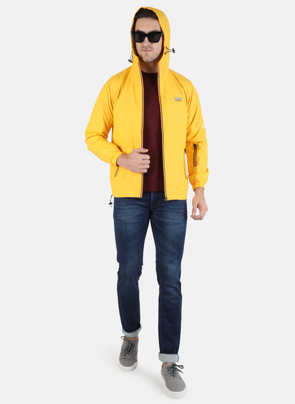 Men Yellow Solid Jacket