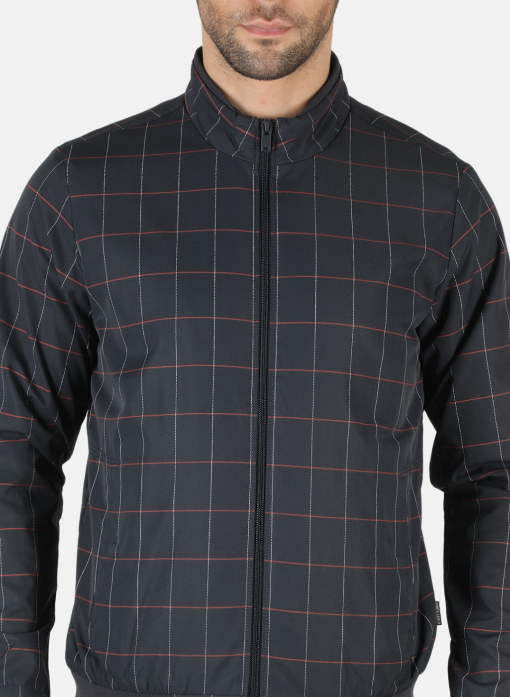 Men NAvy Blue Printed Jacket