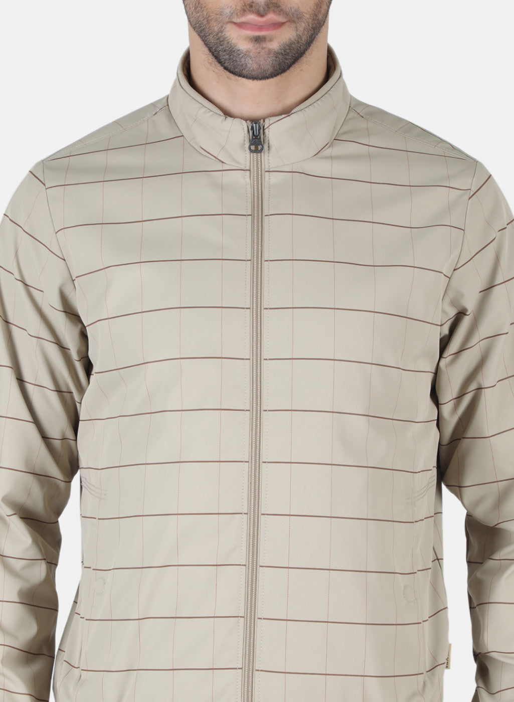 Men Beige Printed Jacket