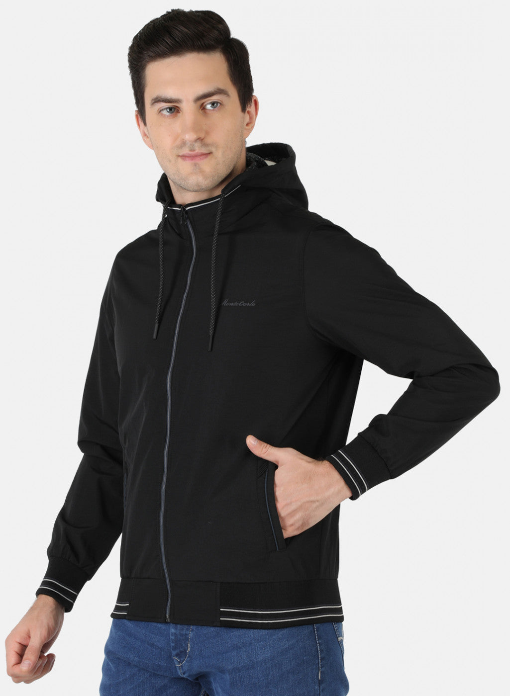 Men Black Solid Jacket